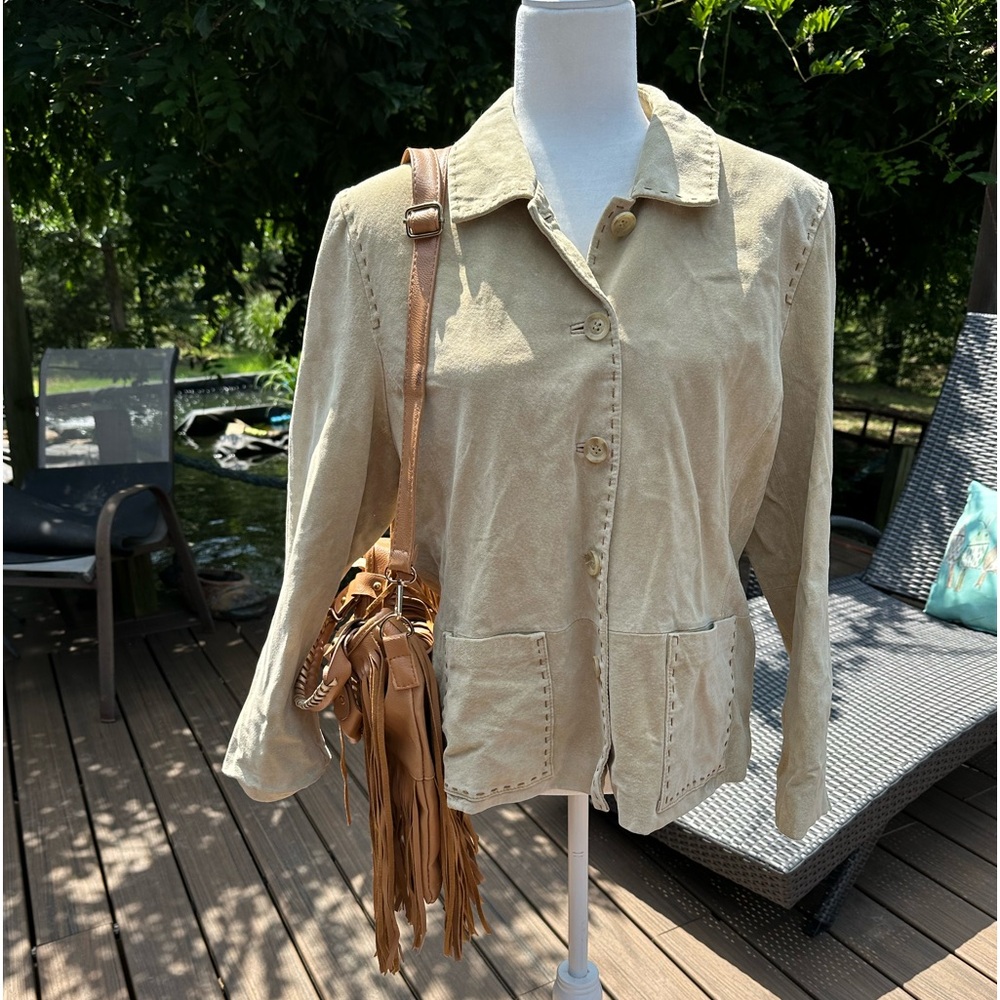 Vintage Monterey Bay genuine leather tan size large